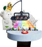 Juego de pista de carreras Hot Wheels Mario Kart Rainbow Road de 8 pies con luces y sonidos y 2 vehículos a escala 1:64, carrera con curso colorido de 5 pistas con 2 configuraciones