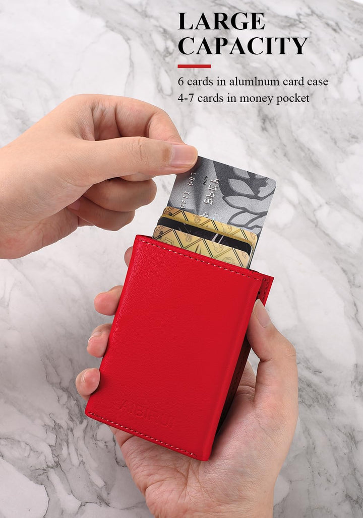 Aibirui Cartera pequeña para hombre, funda desplegable para tarjeta...