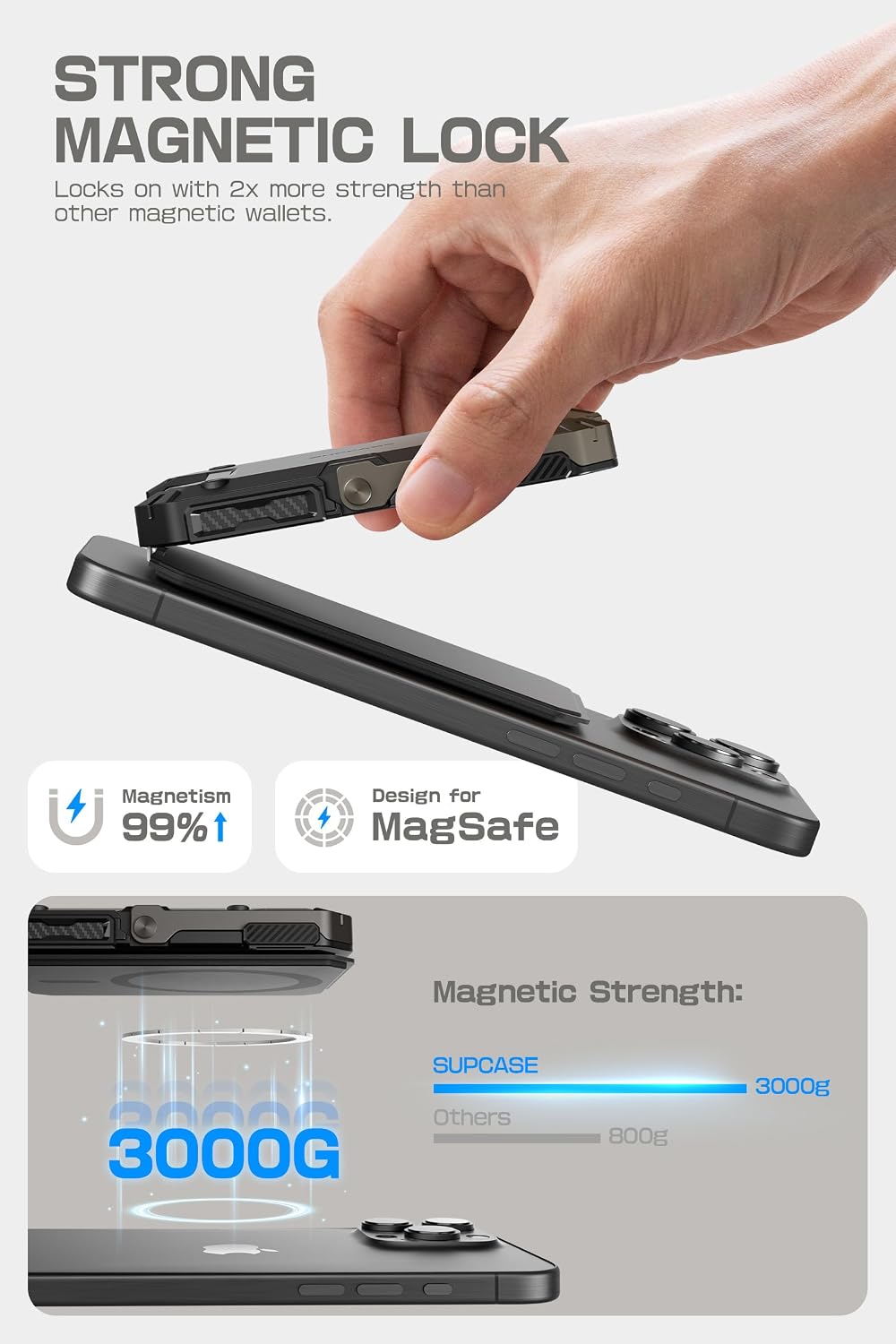SUPCASE Paquete para iPhone 17 Pro UBGrip funda y cartera MagSafe con soporte