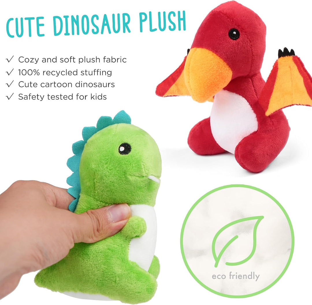 BenBen Animales de peluche de dinosaurio, juego de 5 muñecas pequeñ...