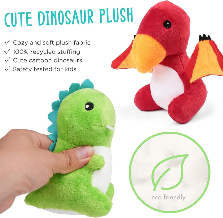 BenBen Animales de peluche de dinosaurio, juego de 5 muñecas pequeñ...