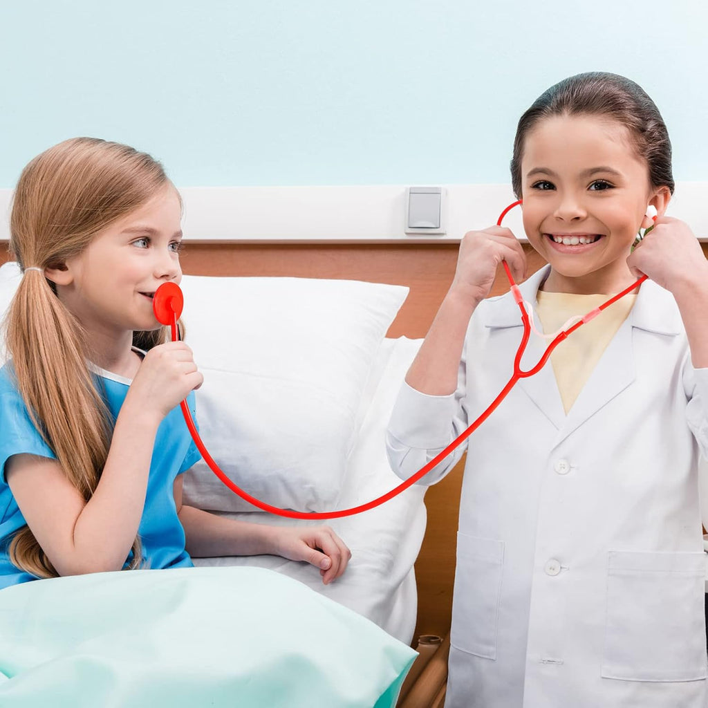 Paquete de 30 Estetoscopios de Juguete para Niños Estetoscopios Desechables a Granel Funcionamiento Real Enfermería Médico Juego de Simulación Accesorios de Disfraz de Enfermera para Niños
