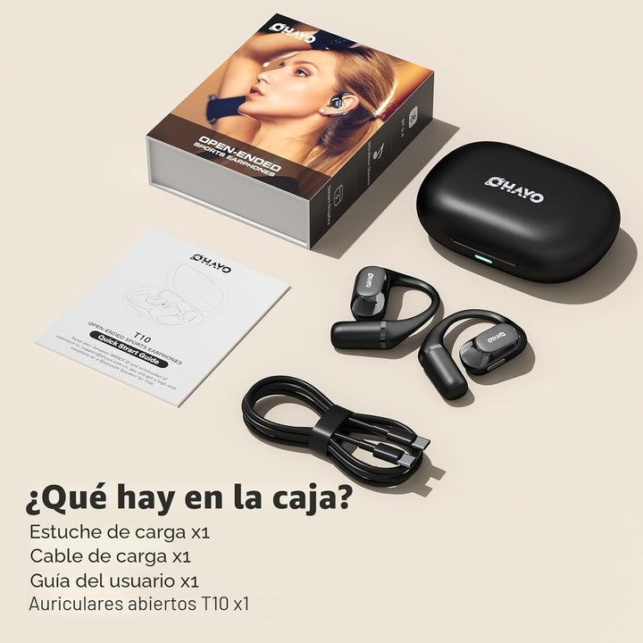 Auriculares de oído abierto, auriculares sobre la oreja con gancho...