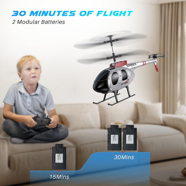SIMREX Helicóptero RC, Juguete de Helicóptero a Control Remoto para...