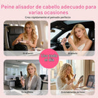 Cepillo alisador de pelo inalámbrico, iones negativos de 1,640.4 ft