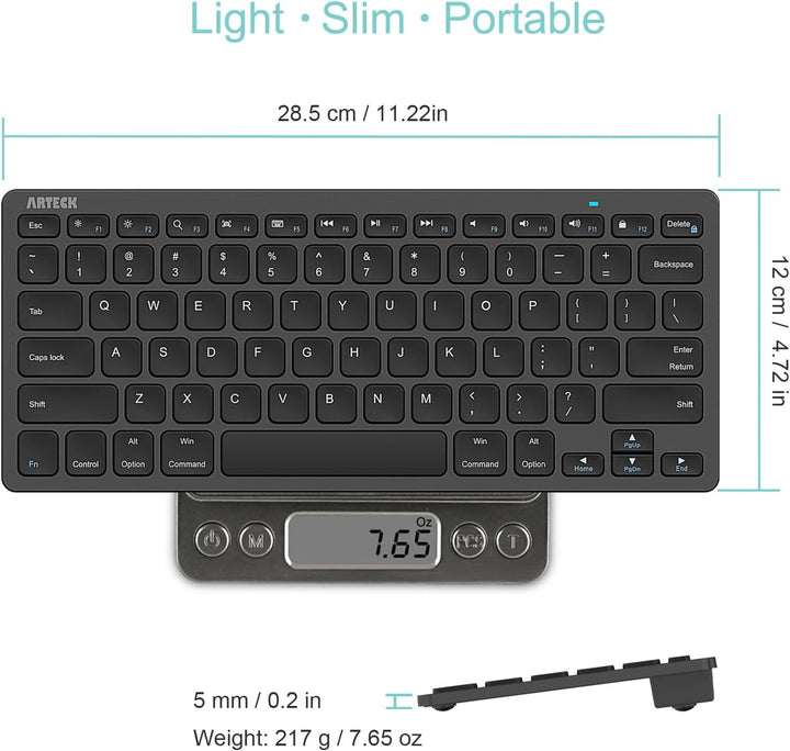 Arteck - Teclado Bluetooth ultradelgado compatible con iPad de 10.2...