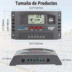 Controlador de carga de panel solar MPPT de 100 A, controlador de cargador de batería solar automático de 12 V/24 V con pantalla LCD, puerto USB dual y temporizador de ajuste de horas de
