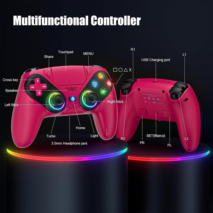 Nonbliep LED for PS5 Controller, for PS5 Slim\/Pro\/PC, Wireless Co...
