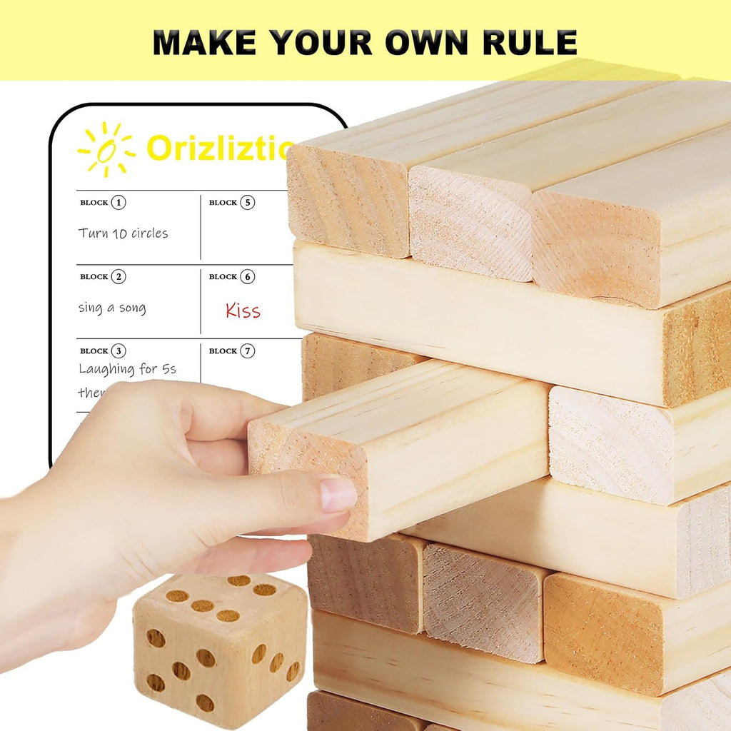Torre gigante de hasta 5.3 pies - 60 piezas de juego de madera