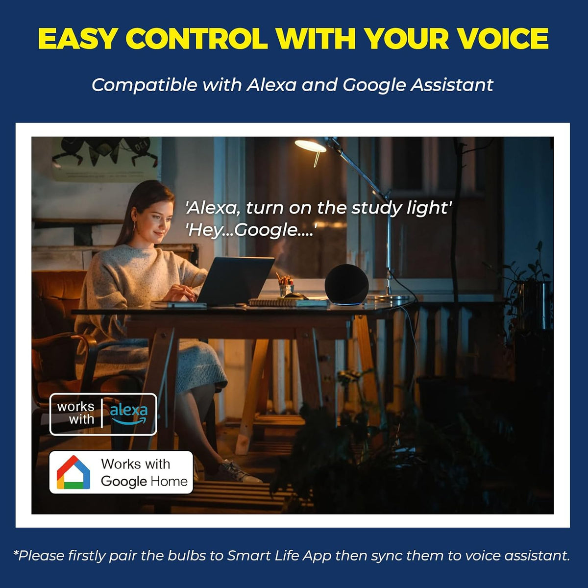 E12 Bombillas Inteligentes que funcionan con Alexa/Google Home, 4PZS