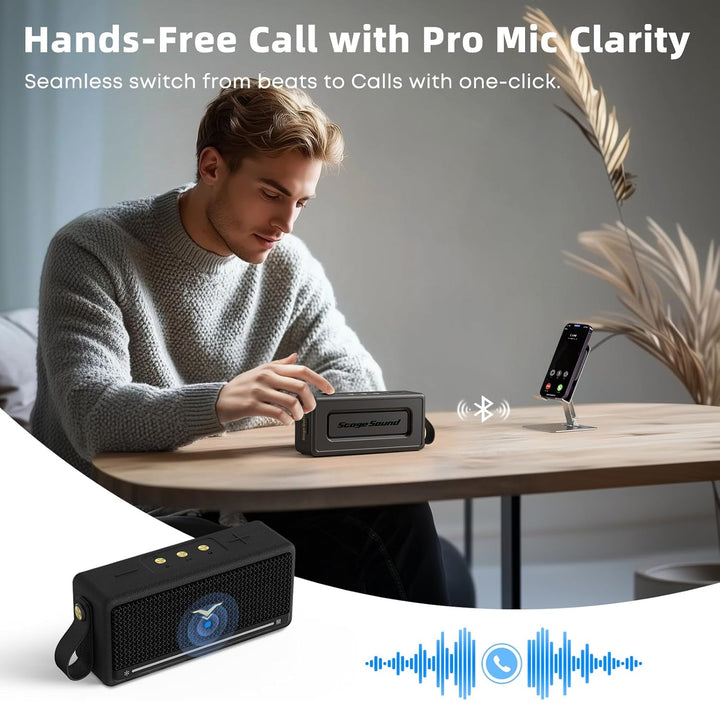 Altavoces Bluetooth portátiles de 40 W, IP67 impermeable inalámbric...