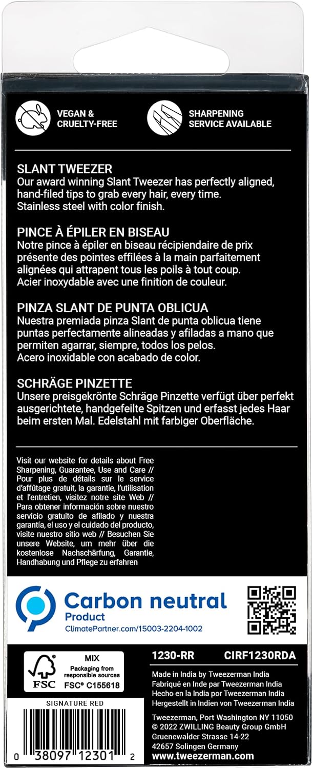 Tweezerman - Pinzas inclinadas de acero inoxidable, pinzas para cej...
