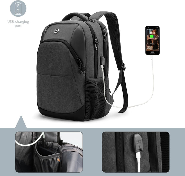 Mochila de viaje Swissdigital Design para laptop de 16 pulgadas, mo...