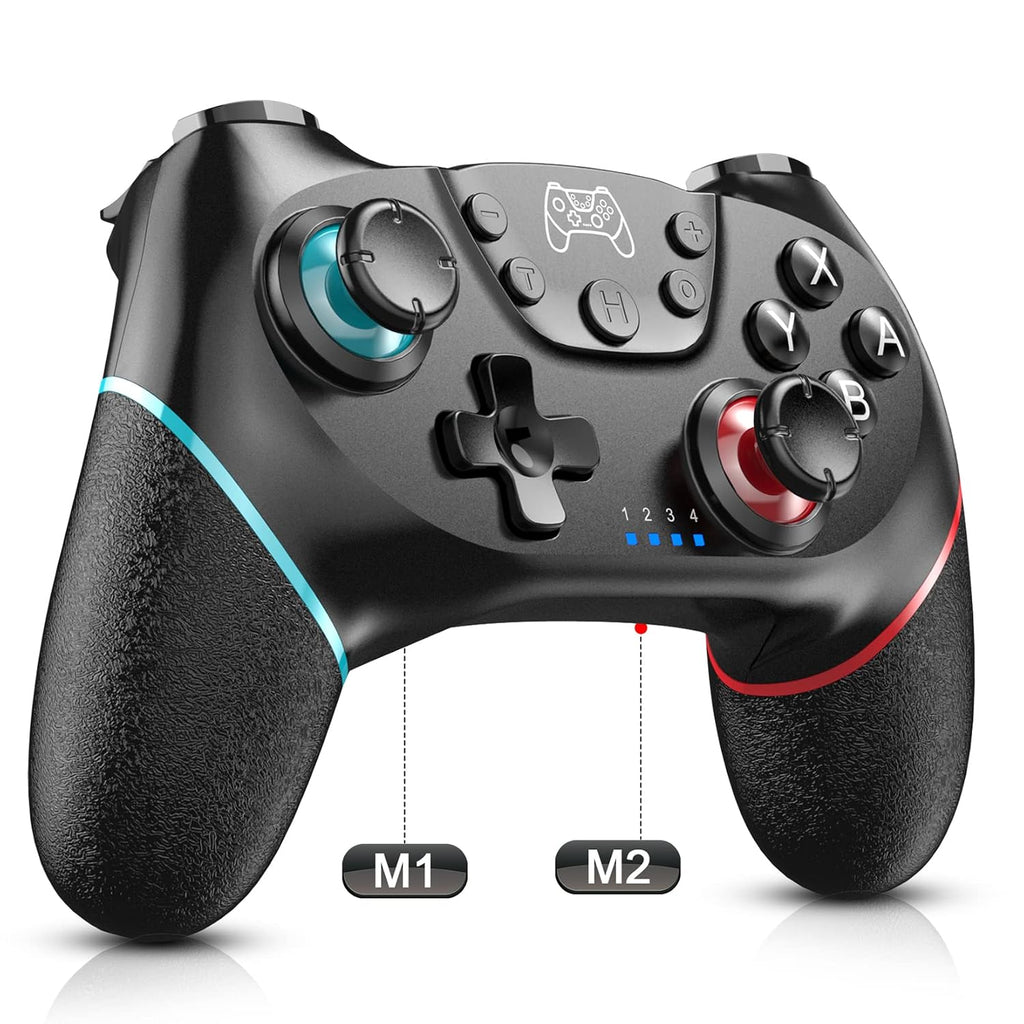 Diswoe Controlador Switch, Control remoto inalámbrico Pro para Switch 2/Switch/Switch Lite/Switch OLED, mando de juego con joystick, turbo ajustable con función programable