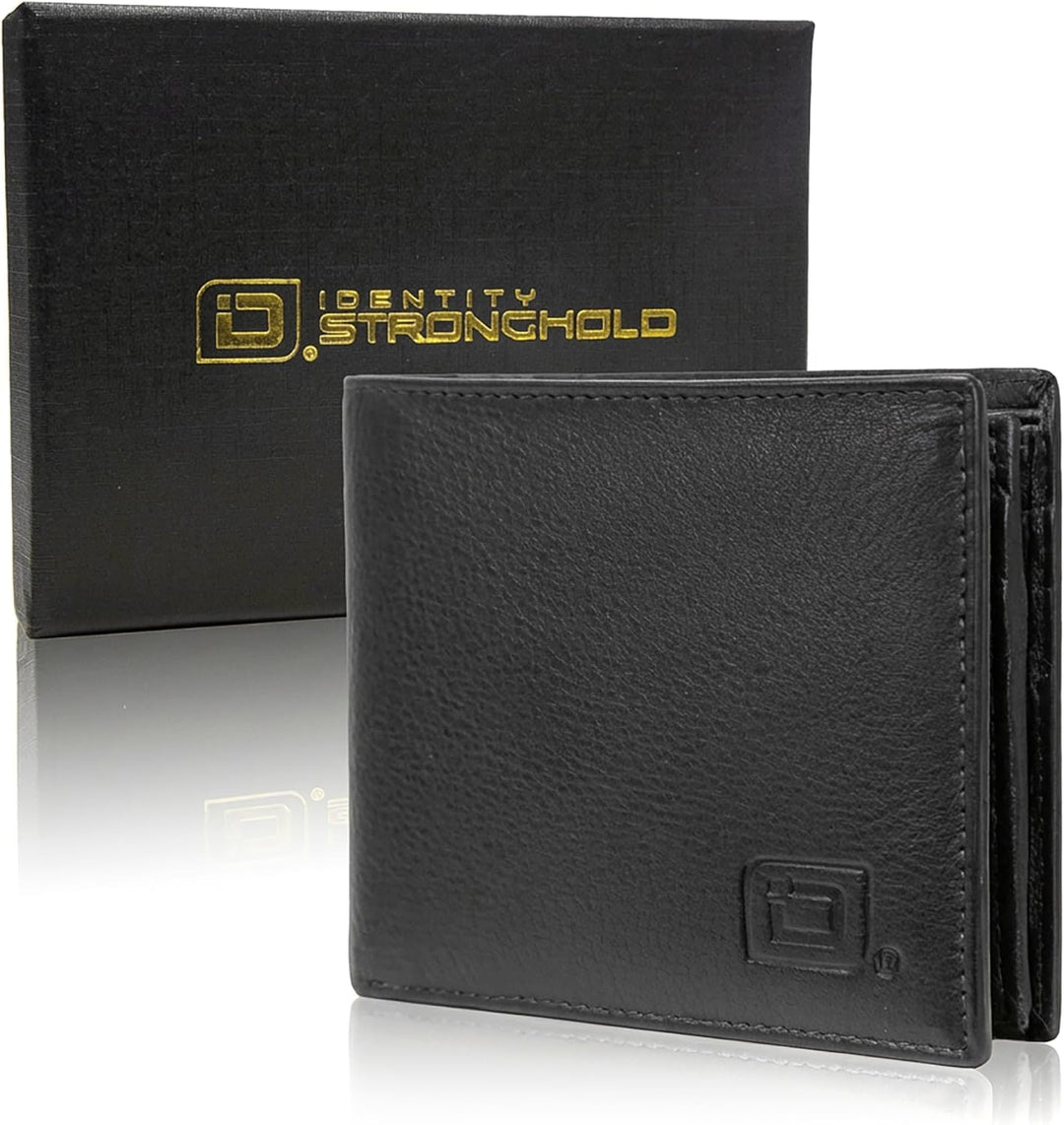 Billetera de cuero para hombre con 10 ranuras RFID de bloqueo, S