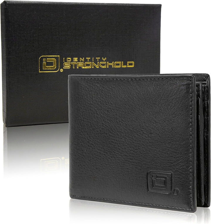 Billetera de cuero para hombre con 10 ranuras RFID de bloqueo, S