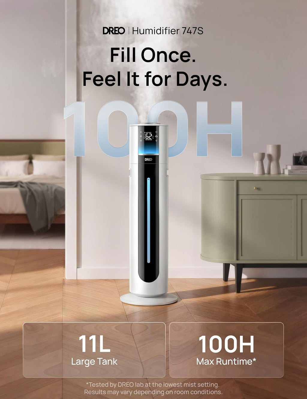 DREO Humidificador inteligente de 11 L, habitación grande, 700 pies
