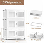 BROVIEW - Contenedores apilables extra grandes de 660 cuartos de galón con