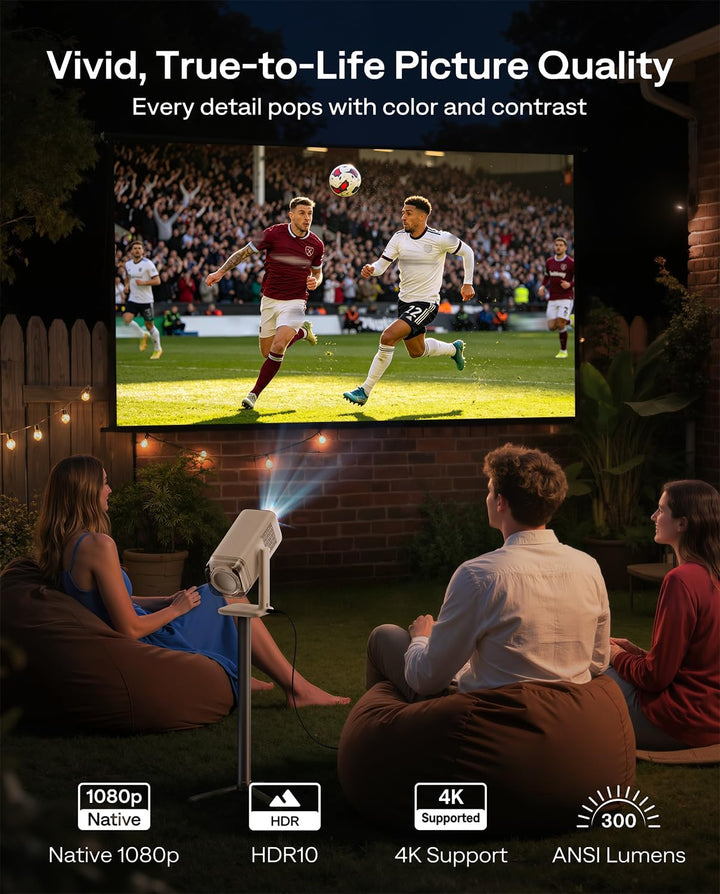 Aurzen BOOM Air - Proyector portátil Google TV con WiFi y Bluetooth...