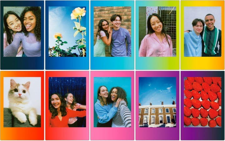 Película Fujifilm Instax Mini Instant Rainbow, 20 hojas + Paño de l...