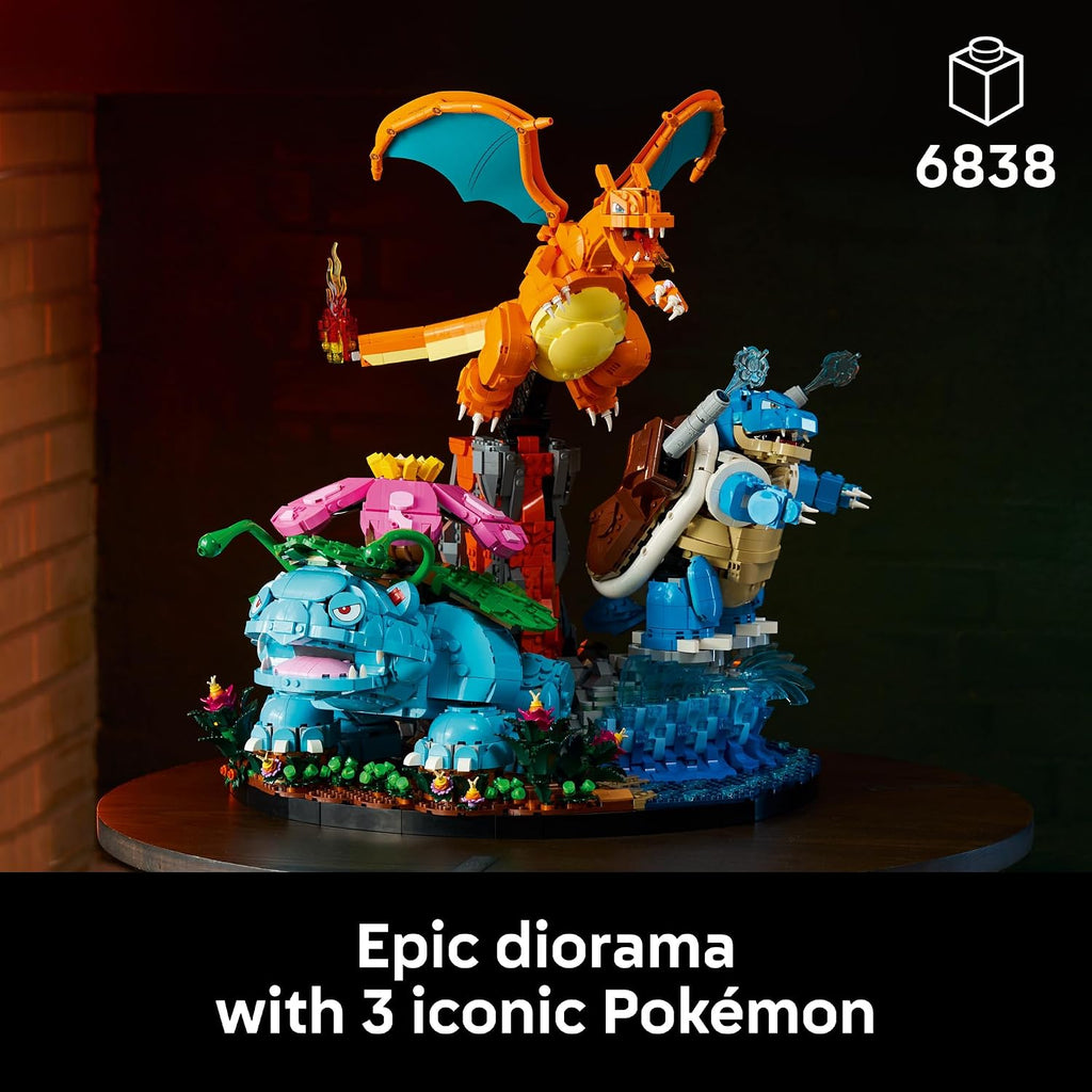 LEGO Pokémon Venusaur, Charizard y Blastoise - Juego de construcción para adultos, a partir de 18 años, figuras coleccionables de Pokémon, idea de regalo para hombres y mujeres - 72153