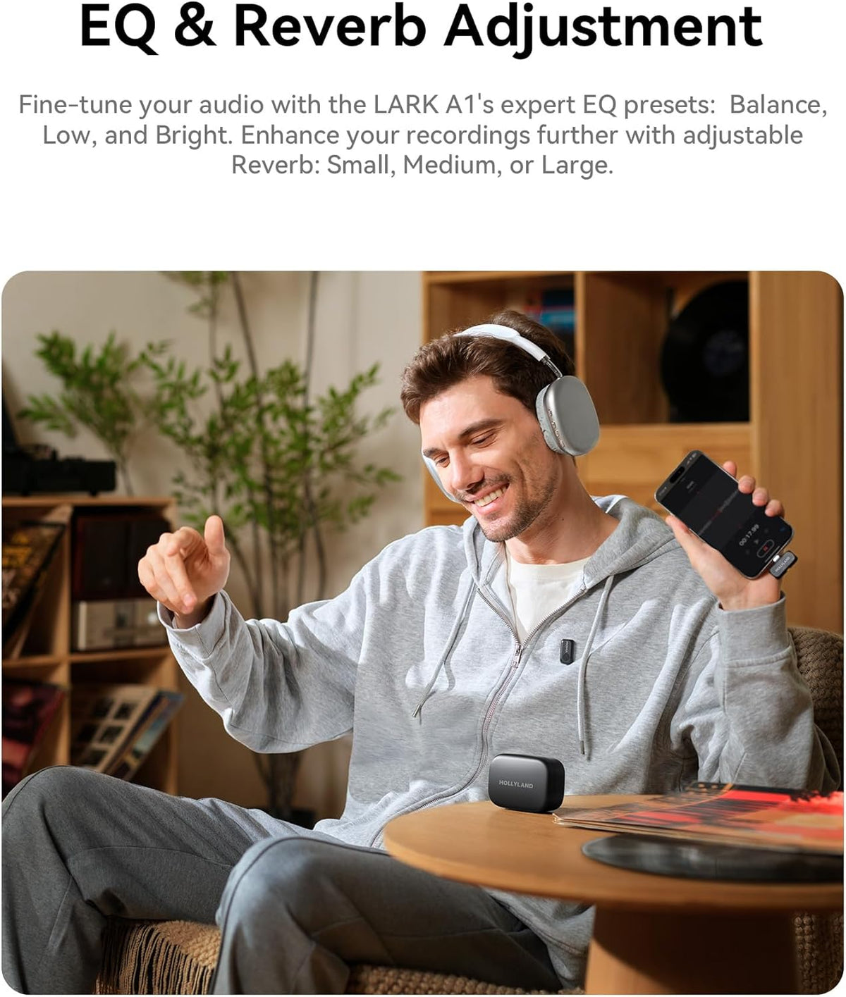 Micrófono inalámbrico Hollyland Lark A1 Mini para iPhone y Android,...