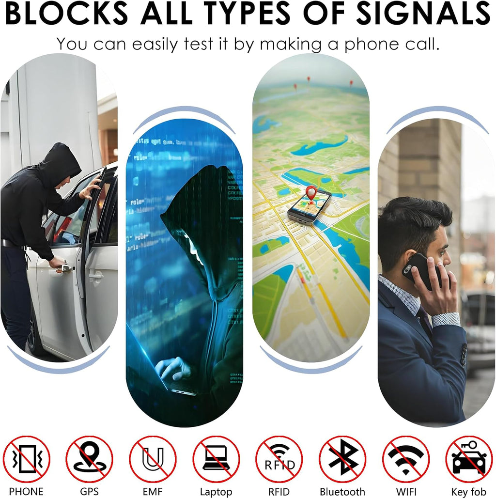 Faraday Bags - Paquete de 5 bolsas Faraday antirrastreo para teléfonos, llaves de automóvil, tabletas y portátiles, bolsa EMP resistente al agua, seguridad de datos y protección de viajes