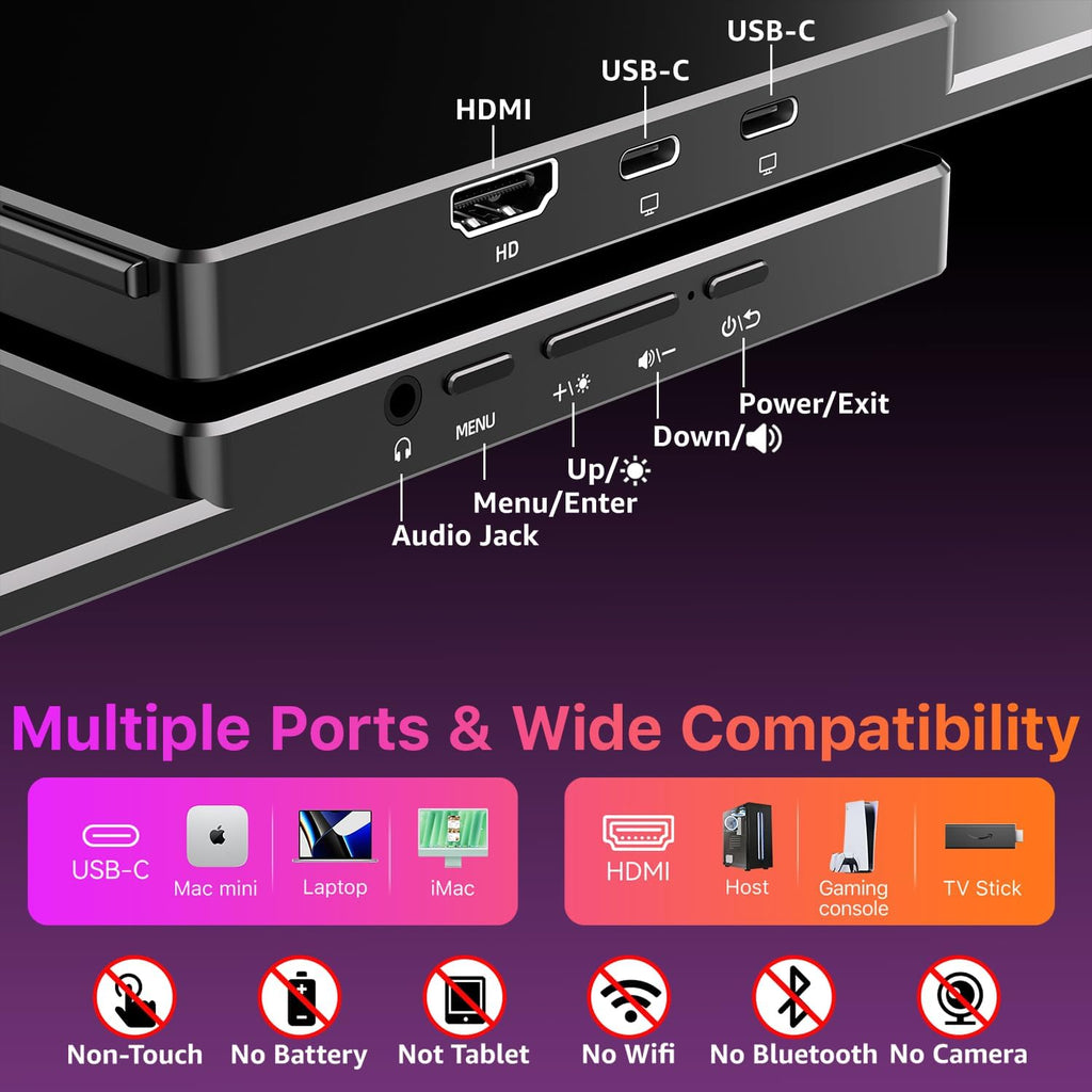 kksmart Monitor portátil para laptop, MacBook Surface PC, Xbox PS5,...