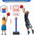 Aro de Baloncesto para Niños con Tablero de Puntuación/LED para Niños de 3-5 años