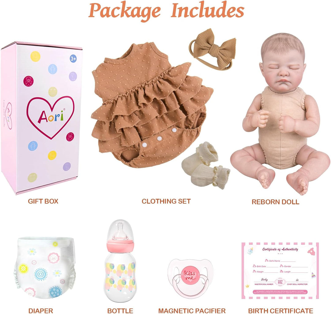 Aori - Muñecas bebés Reborn realistas - Muñeca recién nacida durmie...