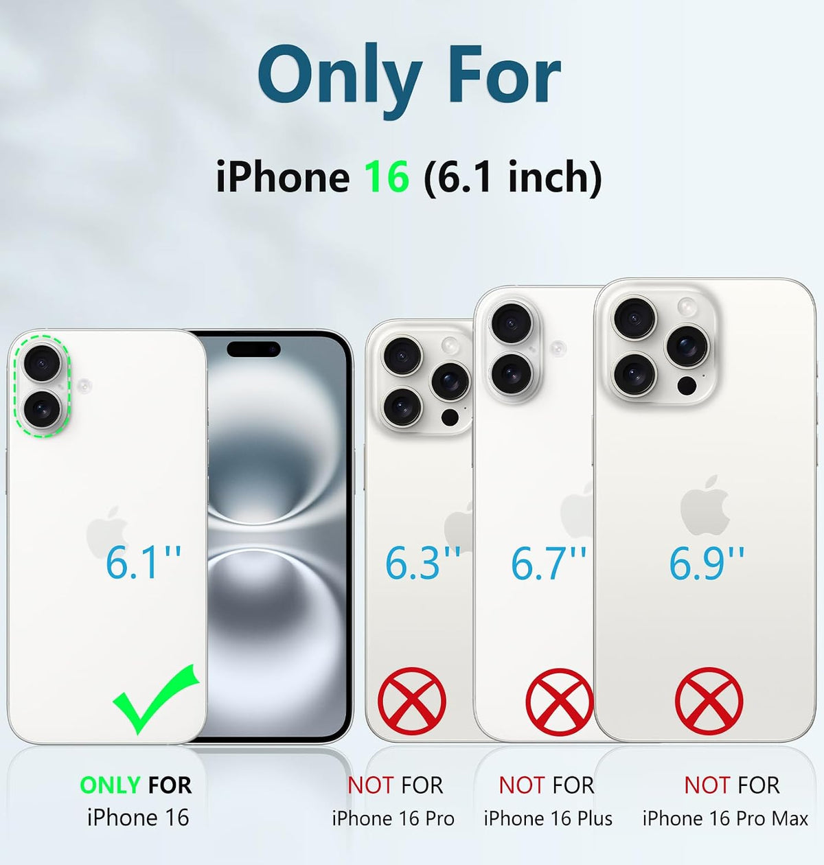 FNTCASE - Funda para iPhone 16 con protector de pantalla integrado y