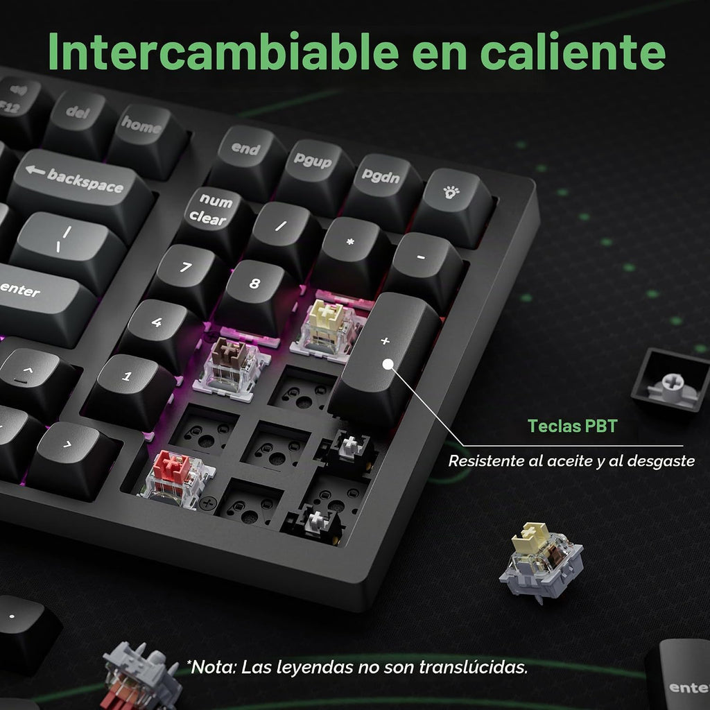 Keychron Teclado mecánico inalámbrico K4 Ultra 8K 96% con teclado numérico, 2.4 GHz/Bluetooth/cableado, 600 horas de duración de la batería ZMK Launcher, RGB intercambiable en caliente con