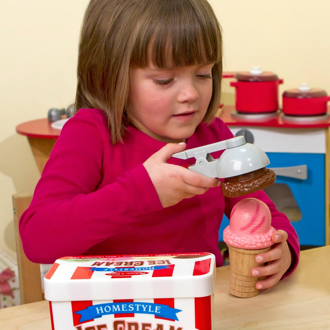 Melissa &amp; Doug Juego de helado Scoop and Stack, juguetes magnét...
