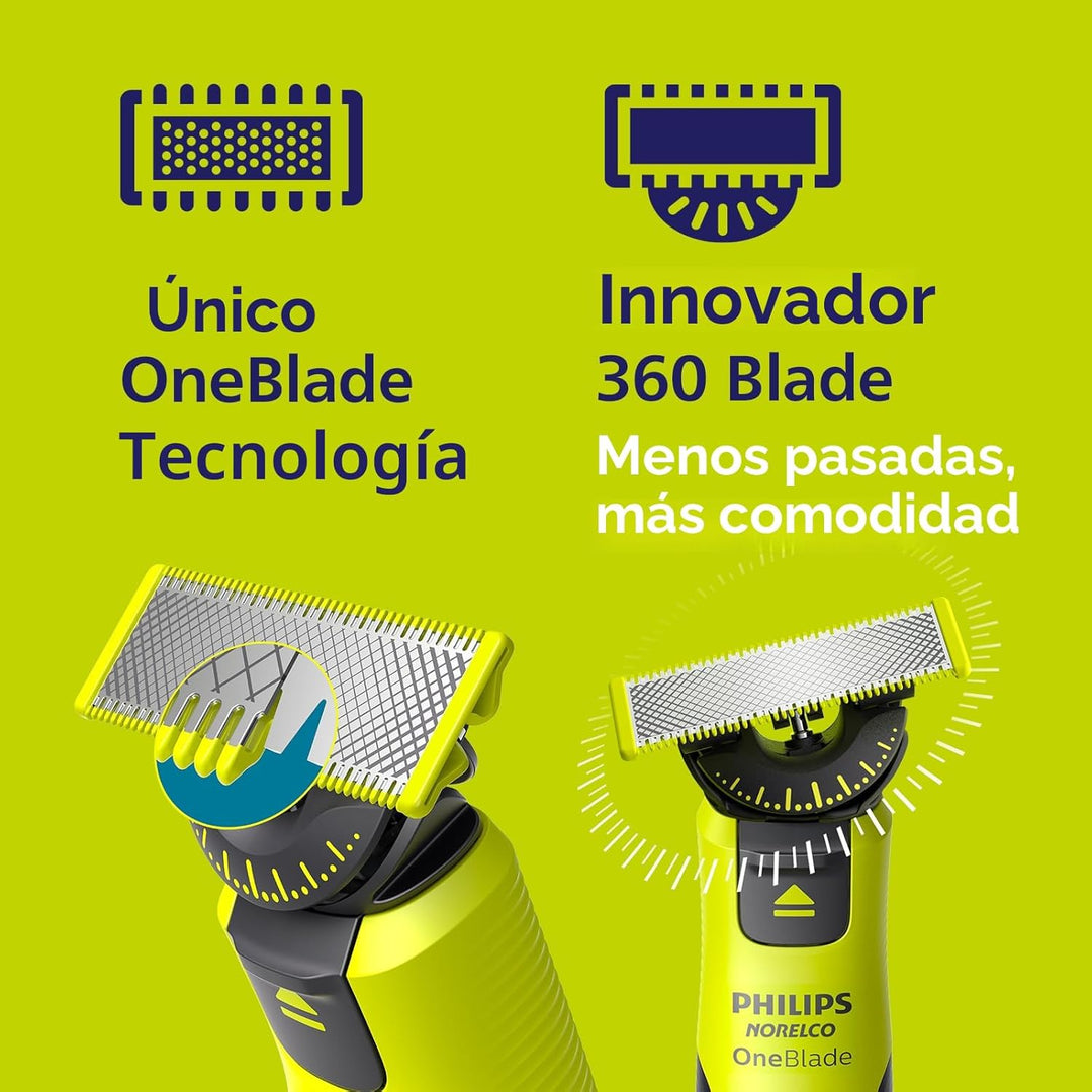 Philips Norelco OneBlade 360 con conectividad recortadora y afeitad...