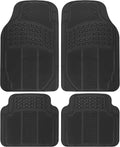 BDK Tapetes de piso para todo tipo de clima, 4 piezas, diseño de ajuste universal, tapetes de goma duraderos con bordes de captura, impermeables para automóviles, camiones, SUV (negro)
