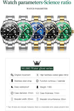OLEVS Reloj para Hombre Con Diamante Analógico Quartz Negocios Resistente al Agua Acero Inoxidable Fecha Semana Luminiscente Reloj para Hombres