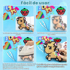 Kit de Cuentas Fusibles para Niños - 11000 Cuentas Fusibles, 20 Colores, 5mm, Juego de Manualidades con Caja de Almacenamiento, Tableros de Conexión, Papel de Planchado y Accesorios, Juguetes y