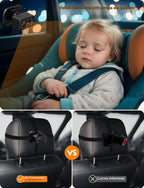 Kidsneed Cámara de Auto para Bebé con Pantalla Dividida de 7" para 2 Niños con Cámaras Duales de Asiento