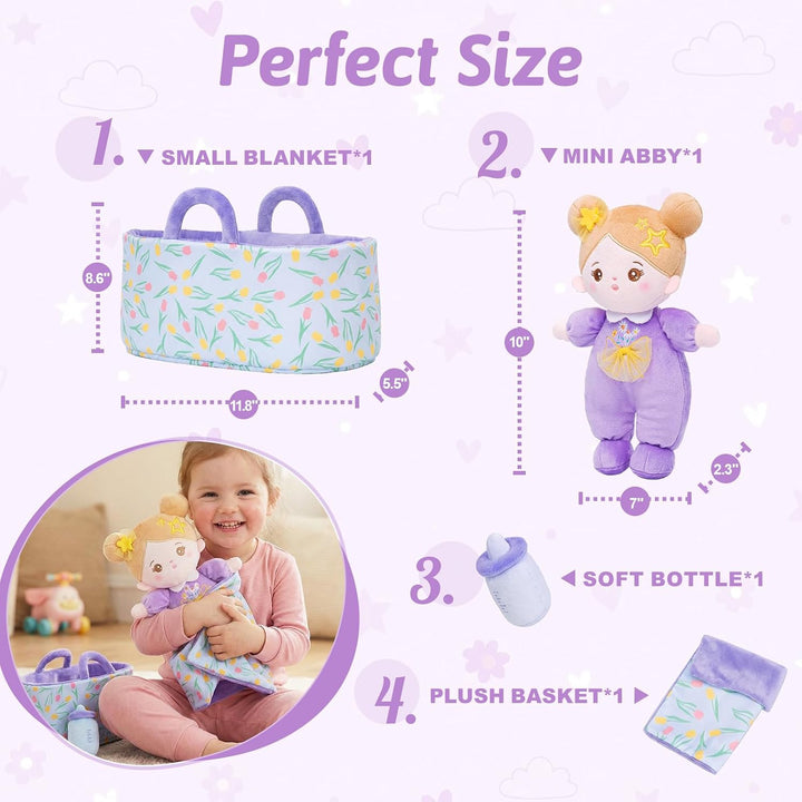 OUOZZZ - Set de muñeca de bebé suave para niñas, primera muñeca de...