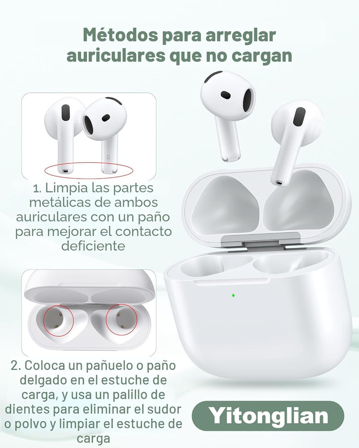Yitonglian Funda de cargador inalámbrico de repuesto para Airpods d...