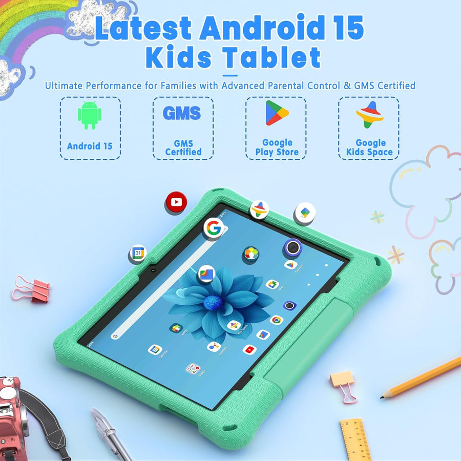 Tableta para niños: Tablet Android 15 de 10 pulgadas para niños, ba...