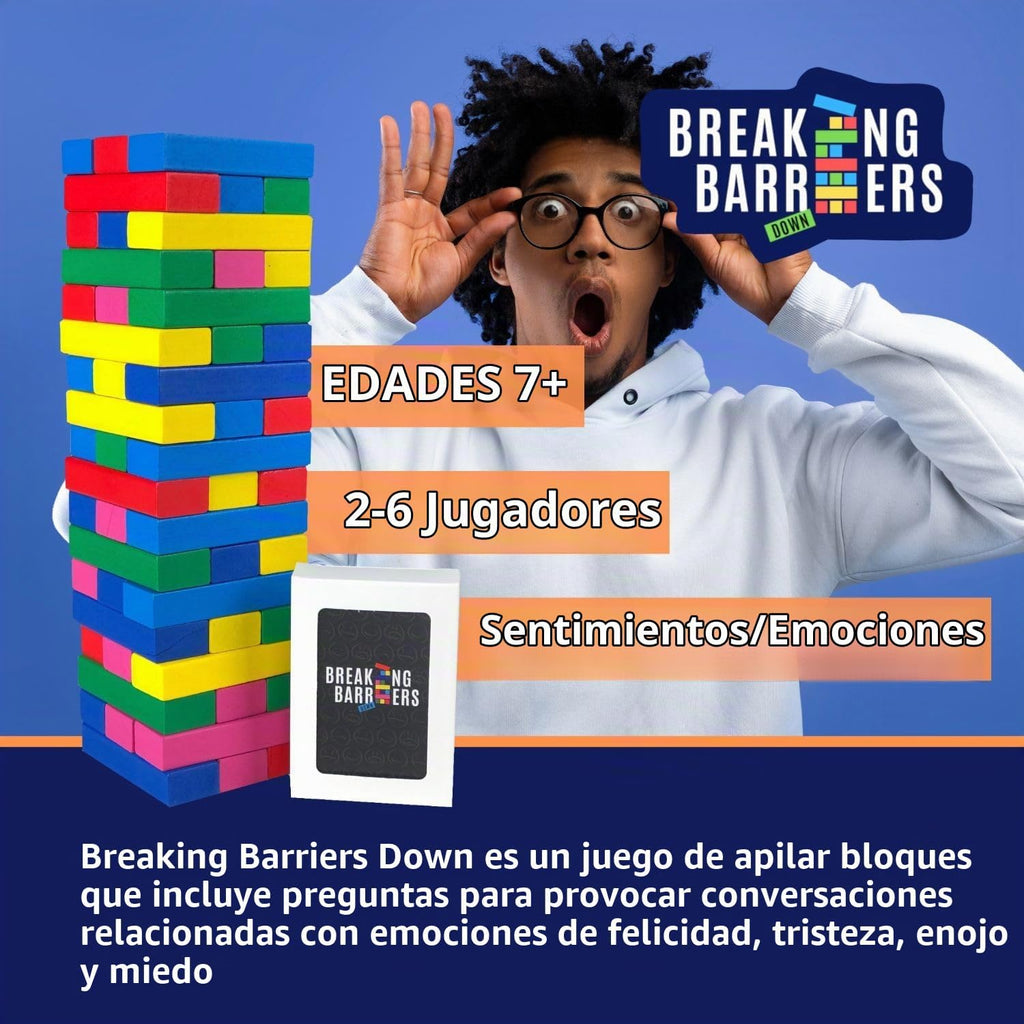 Rompiendo barreras - Juegos de habilidades sociales y juegos de terapia, un juego de sentimientos para niños que desarrolla la regulación de las emociones y explora la ira, la tristeza, el miedo y la