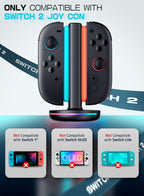 SUPCASE Base de carga para Nintendo Switch 2 Joy Con, color negro