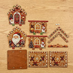 DIY Pearl Art - Colección de Navidad, kit de perlas de cabina de madera 3D