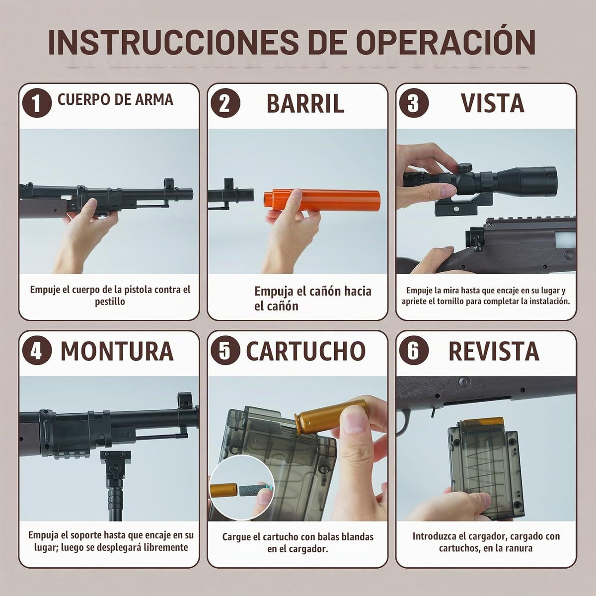 Bolt Action - Rifle de francotirador de juguete, lanzador de dardos de espuma para regalo de cumpleaños de niños, juegos de disparos, niños de caza