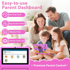 Tablet para niños de 7 pulgadas, tableta para niños pequeños para niños de 3 a 7 años, Rosa