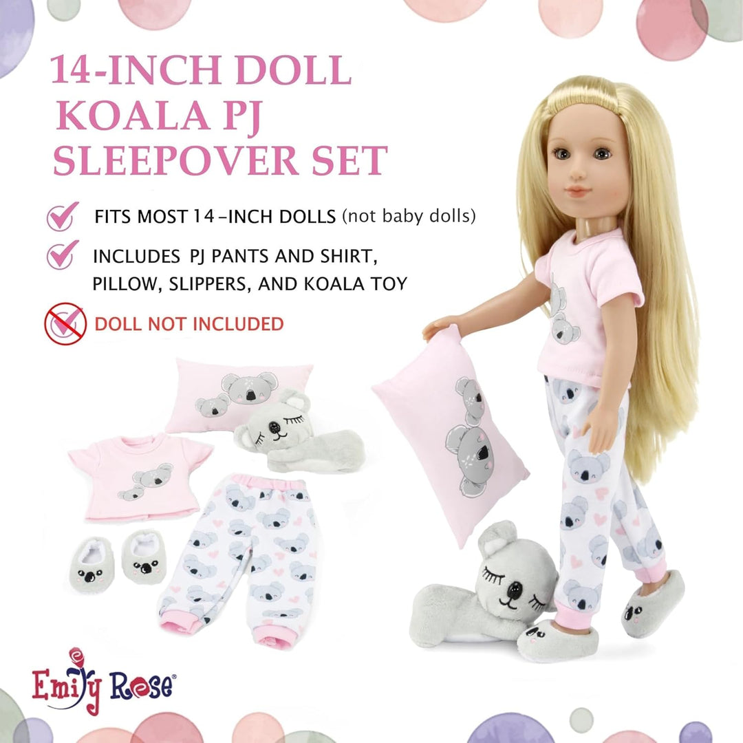 Emily Rose Ropa de muñeca de 14 pulgadas, 5 piezas de pijama de koa...