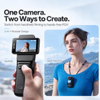 SJCAM Cámara de vlogging C400 PRO 4K con micrófono inalámbrico, cámara de vlog de tarjeta de 128 GB, sensor ultra claro de 1/1.8 pulgadas, cámara de acción de grabación 7H, giroscopio de 6 ejes + EIS