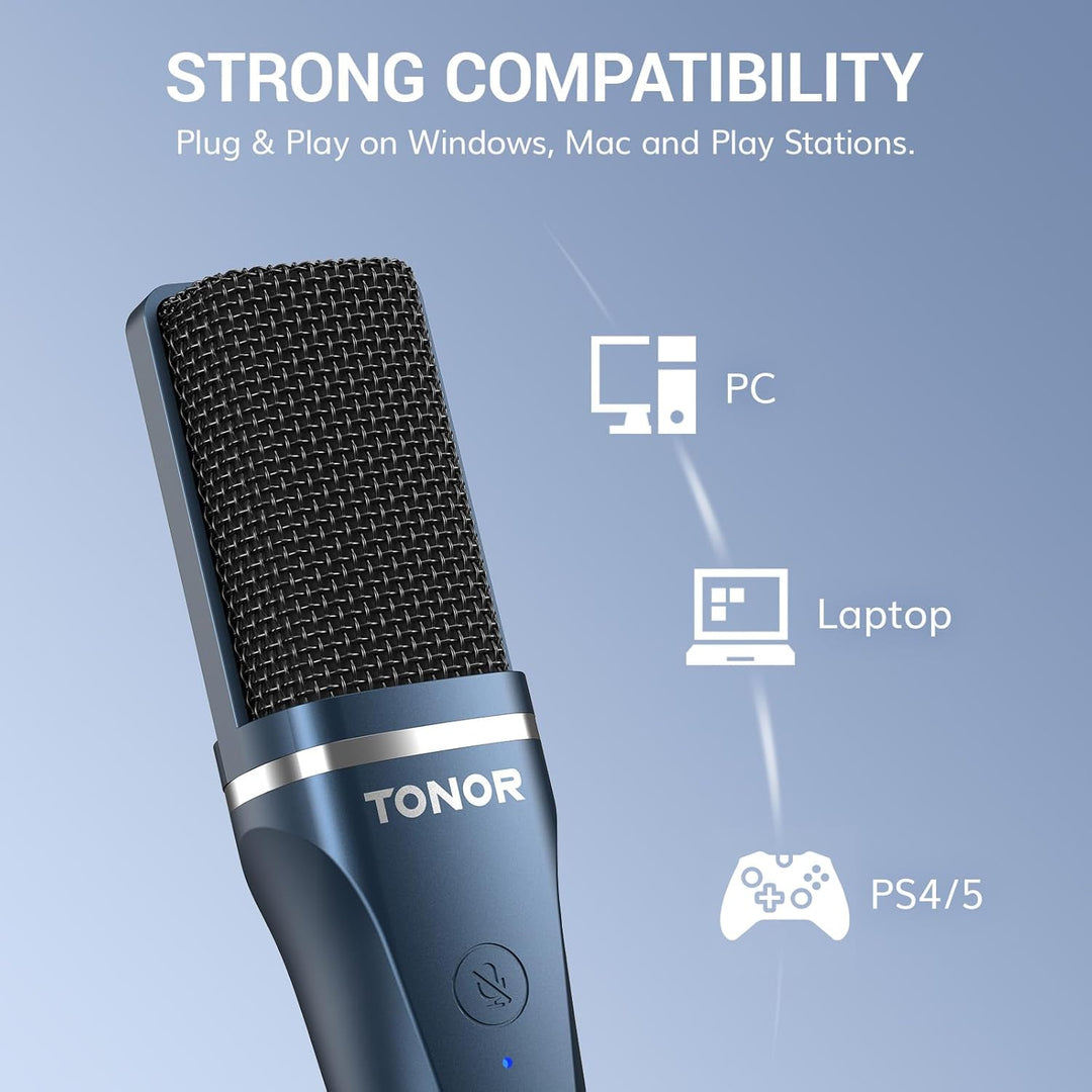 TONOR TC-777 - Micrófono de podcast, micrófono de computadora USB,...