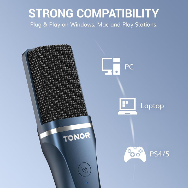 TONOR TC-777 - Micrófono de podcast, micrófono de computadora USB,...